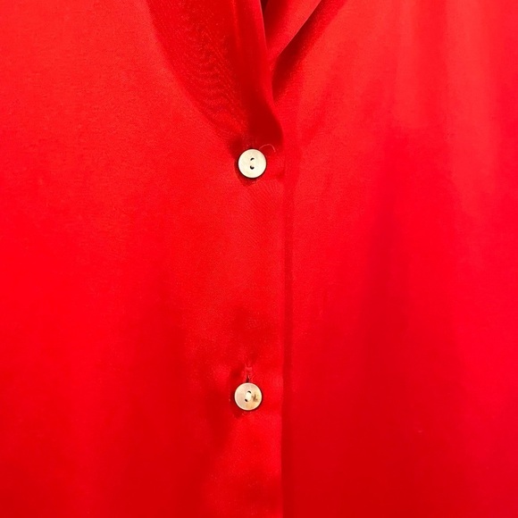 Satin Blouse Zara Relaxed Fit Polyester Primary Red Office Small Office Siren - Picture 10 of 11